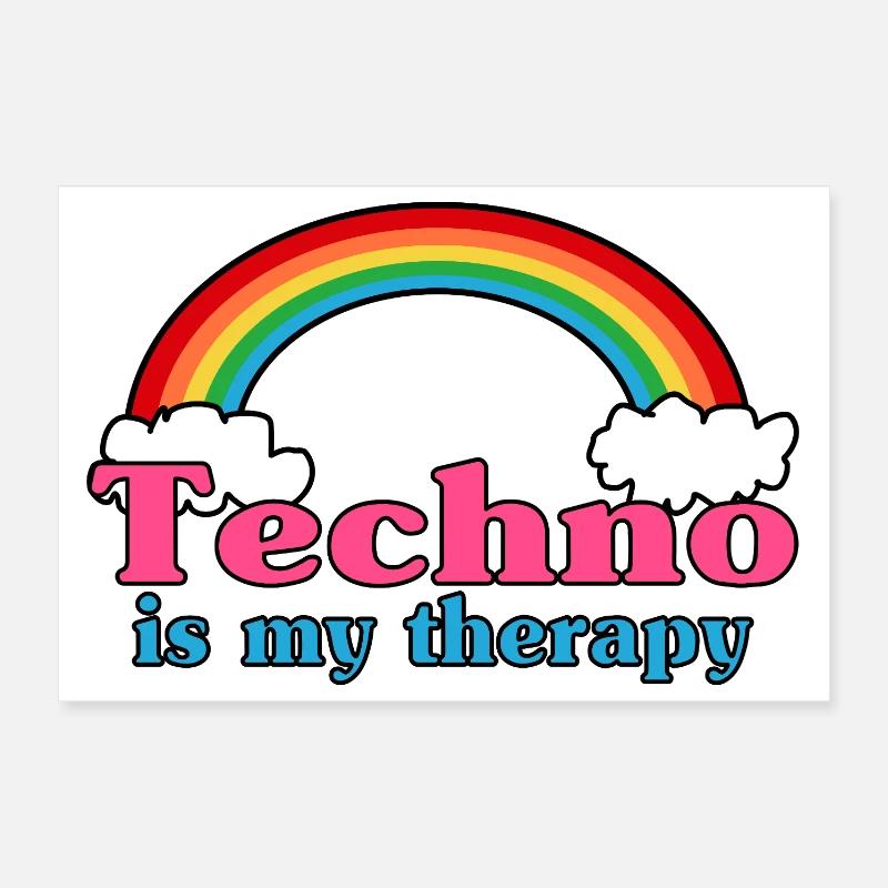 Techno Rainbow Poster 30 x 20 cm