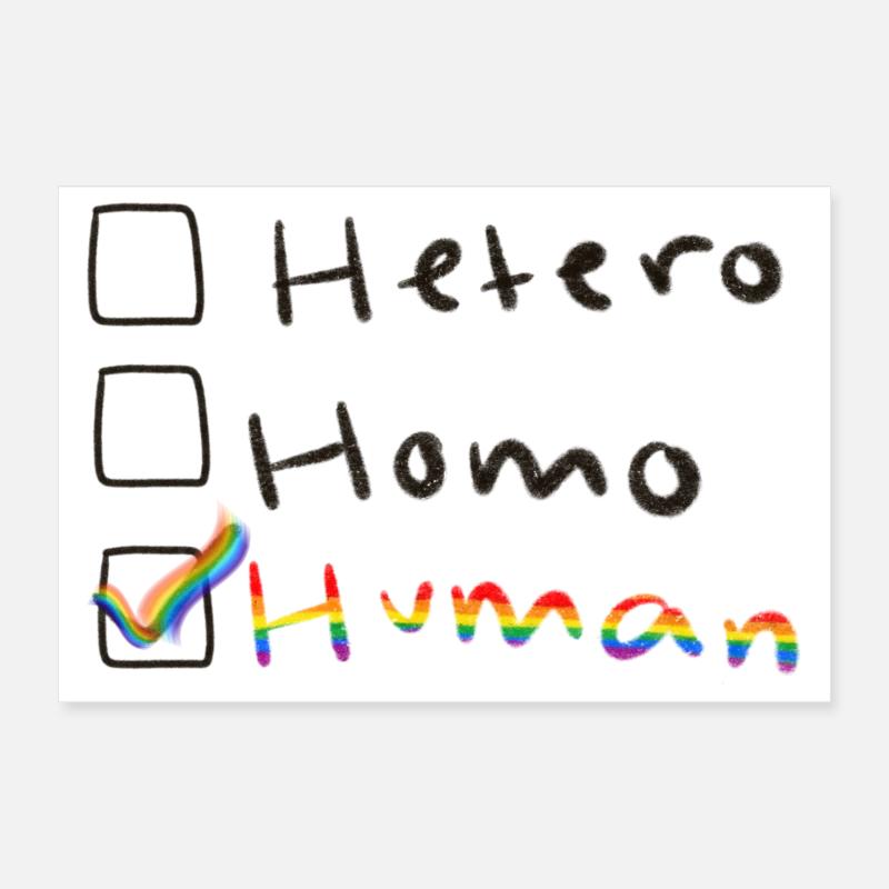 Rainbow Human Checkbox Poster 30x20 cm