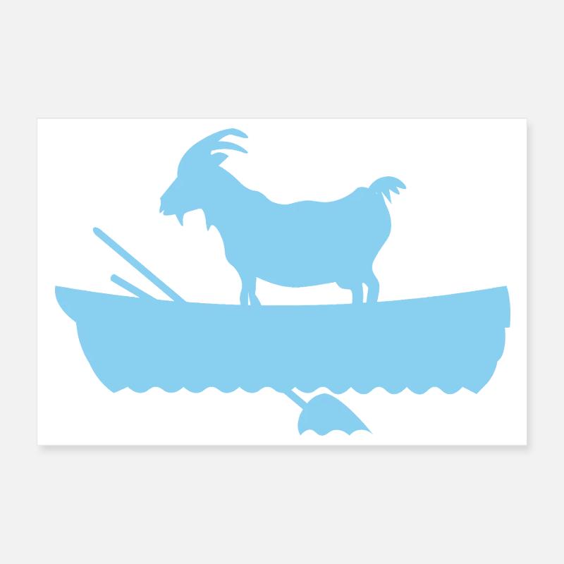 G.O.A.T. Chèvre dans le bateau Poster 30 x 20 cm