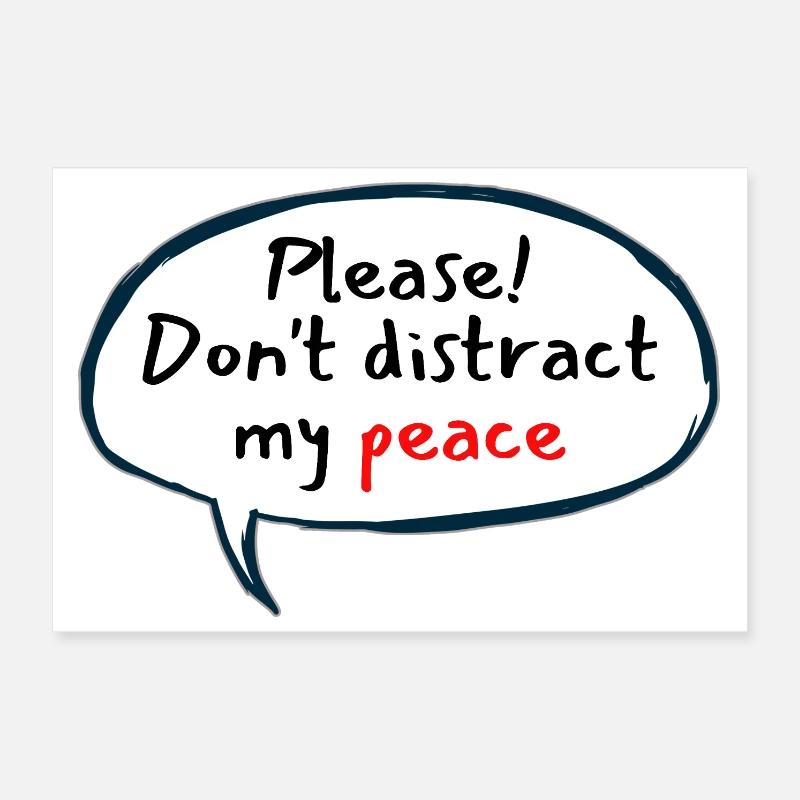 Peace without distraction in cartoon bubble Poster 12" x 8" (30x20 cm)