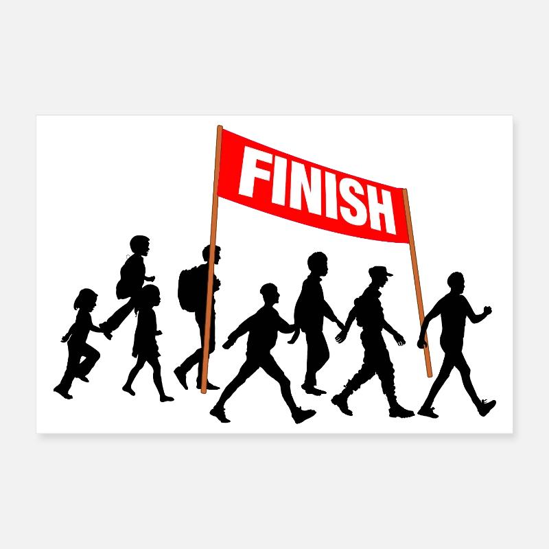Équipe de Marche Finish Poster 30 x 20 cm