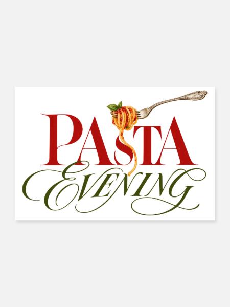 Pasta Evening Pasta Abend - Poster 30x20 cm - Weiß - Vorne