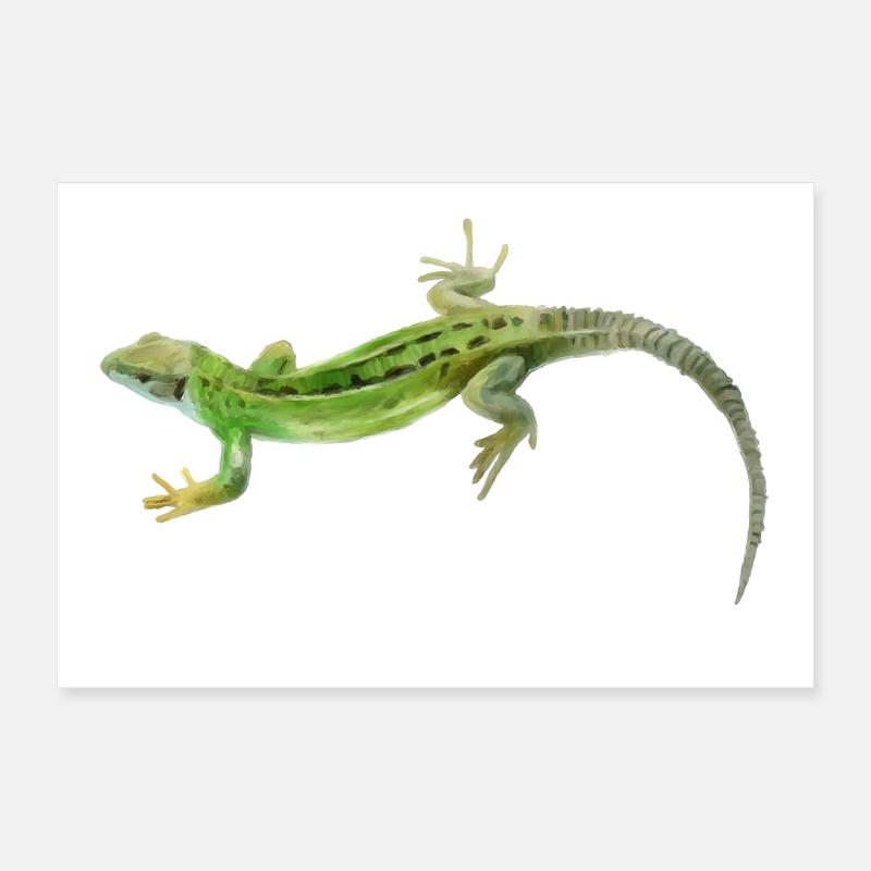Gecko Green Pattern Poster 12" x 8" (30x20 cm)