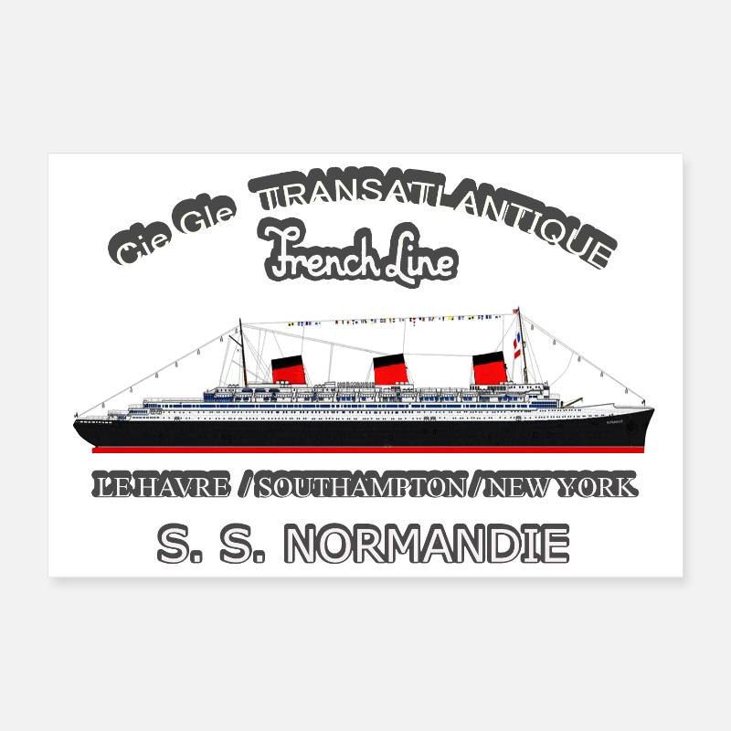 LINER NORMANDY CREATION LOUIS RUNEMBERG Poster 12" x 8" (30x20 cm)