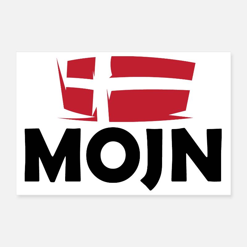 Denmark Symbol Logo icon dansk mojn moin flag Poster 12" x 8" (30x20 cm)