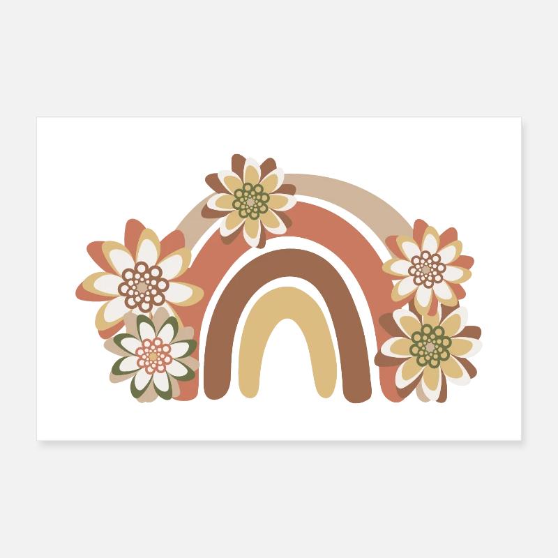 Rainbow Boho, Bohème Poster 30 x 20 cm