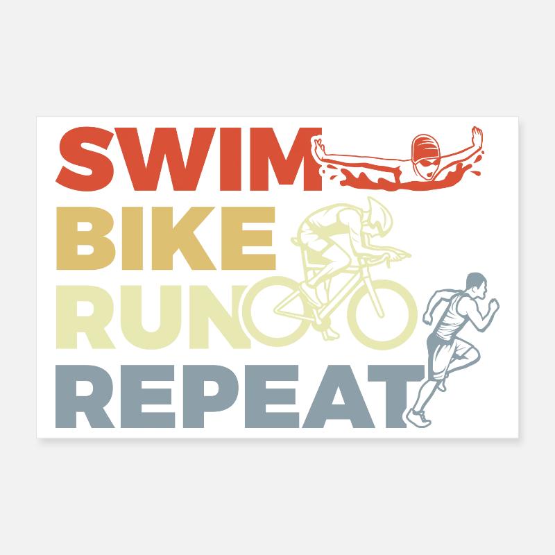 Répétition du triathlon Poster 30 x 20 cm