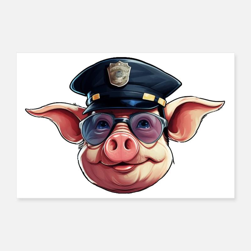Schweine Polizei Poster 30x20 cm