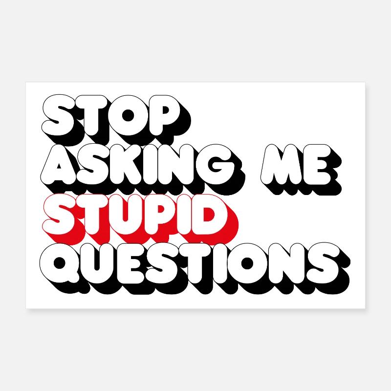 Stop Asking Me Stupid Questions 3D Poster 12" x 8" (30x20 cm)