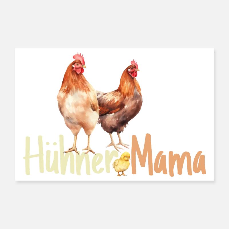 Hühner Mama Muttertag Mutterschaft Mama Elternteil Poster 30x20 cm