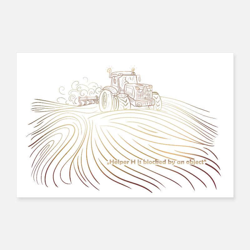 Farming Simulator „Helper H is blocked by an  Poster 30x20 cm