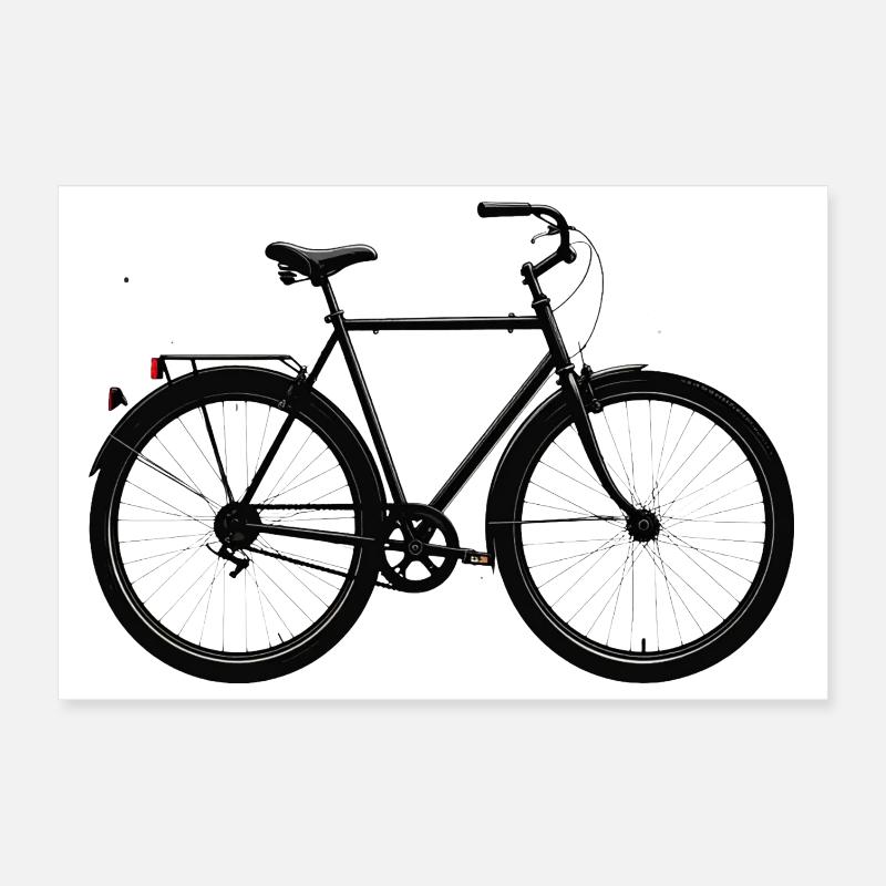 Vélo noir minimaliste Poster 30 x 20 cm