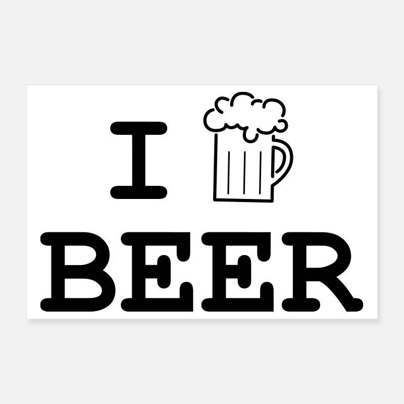 J'aime la bière / Alcool Poster 30 x 20 cm