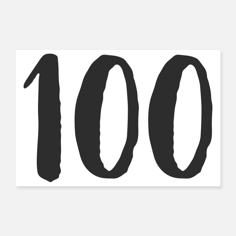 100 dessinés à la main Poster 30 x 20 cm