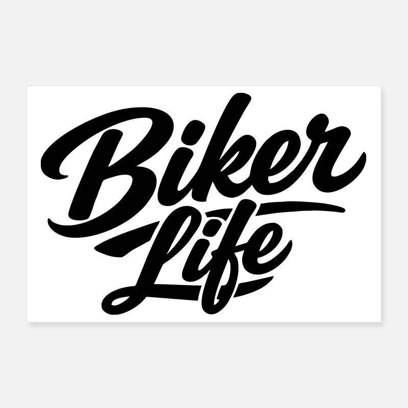 Biker Life Poster 12" x 8" (30x20 cm)