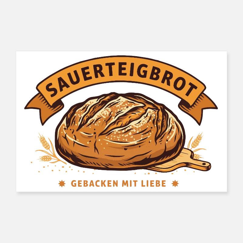 Sauerteigbrot Bäcker Backen Getreide Handwerk  Poster 30x20 cm
