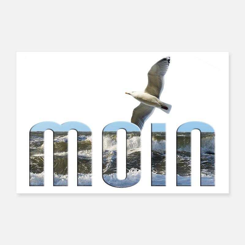 Moin - Poster 30x20 cm - Weiß