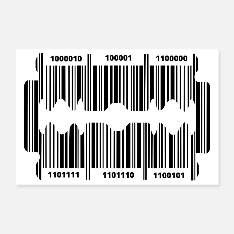 Rasierklinge mit geheim Code Poster 30x20 cm
