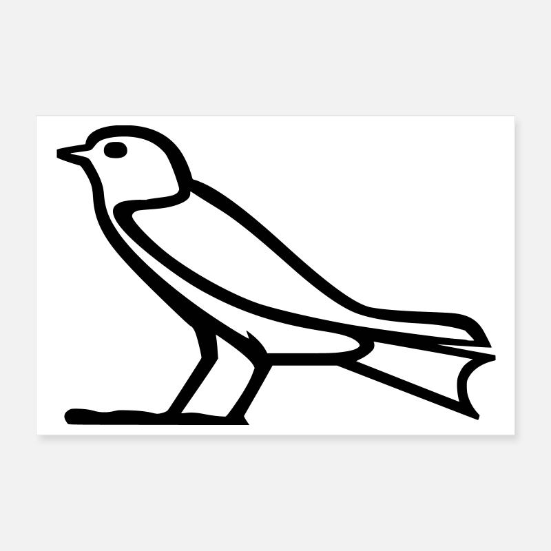 Bird hieroglyph Poster 12" x 8" (30x20 cm)