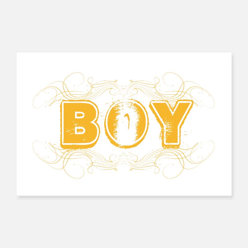 Lettrage BOY décoré Poster 30 x 20 cm