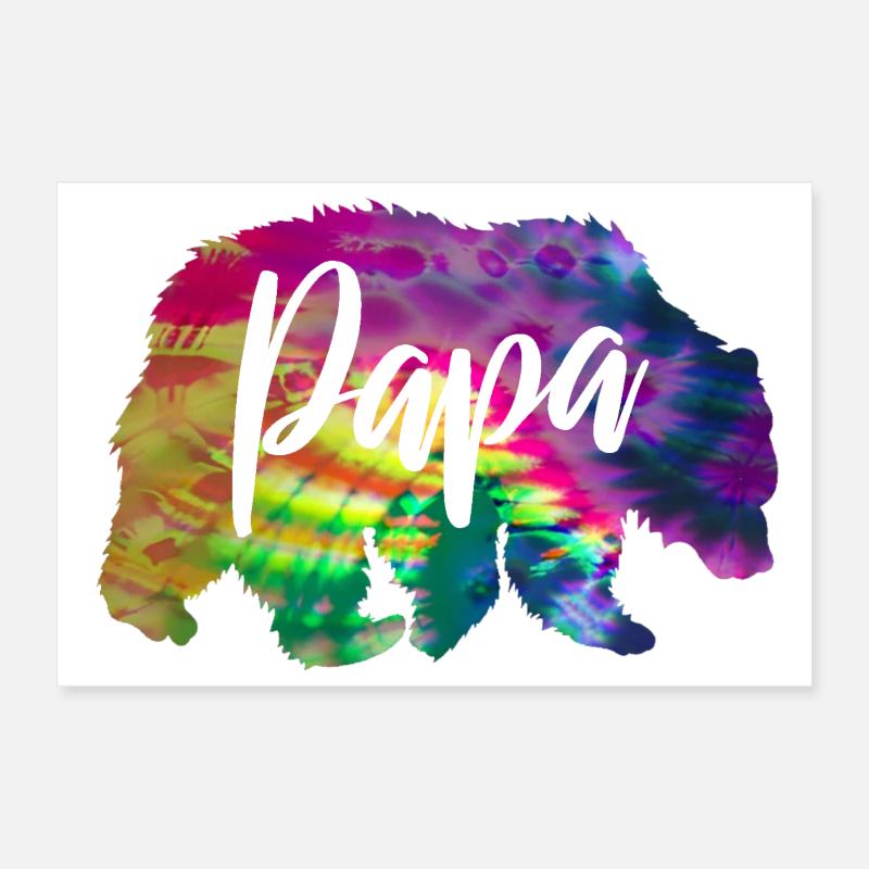 Ours Père Batik Tie Dye Ours Poster 30 x 20 cm