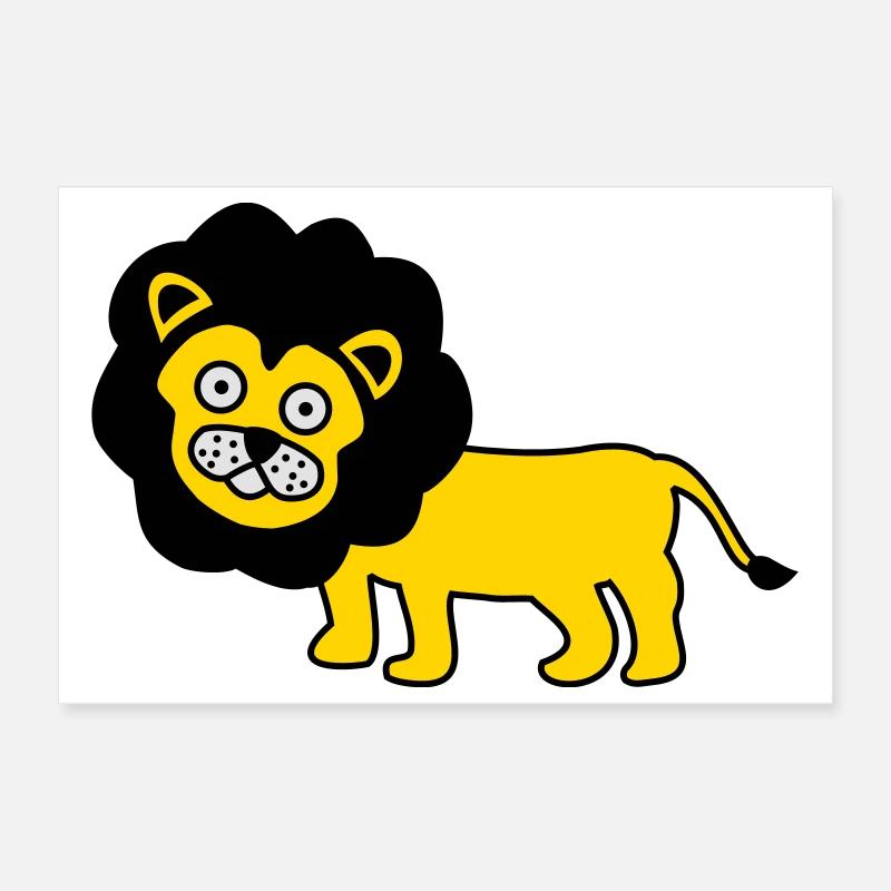 Löwe als Kinder Design Poster 30x20 cm