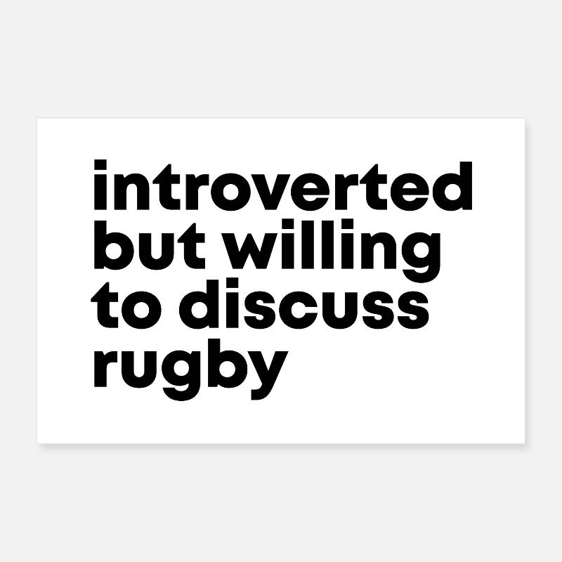 Rugby - Poster 30x20 cm - Weiß