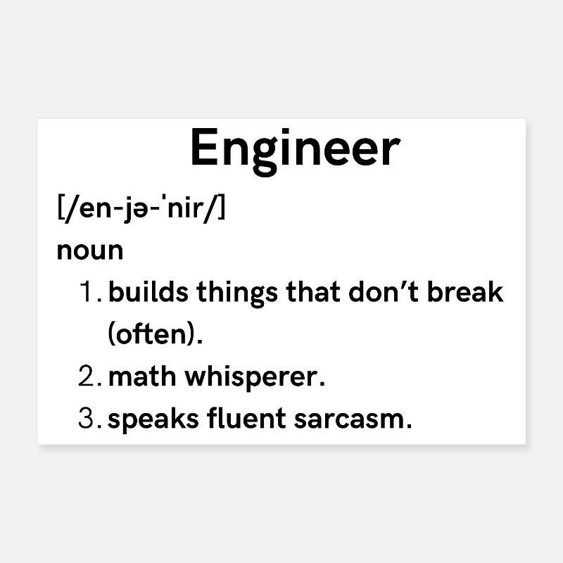 Ingenieur - Poster 30x20 cm - Weiß