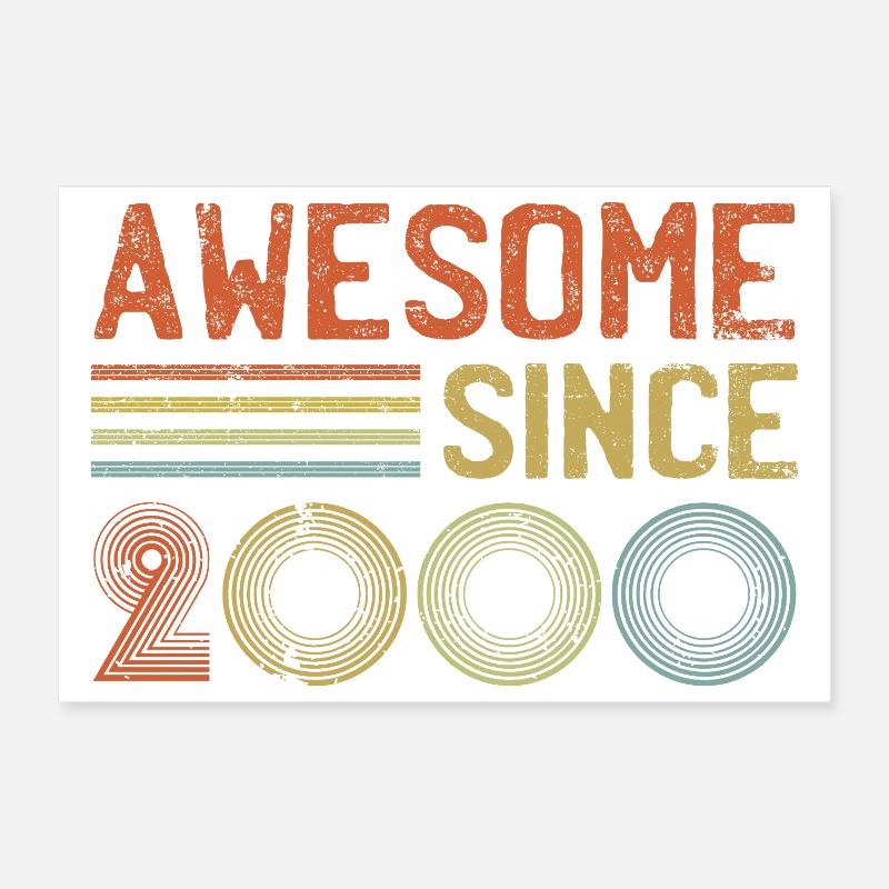 Retro 2000s Vibrant Celebration Design Poster 12" x 8" (30x20 cm)