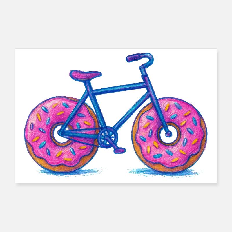 Conception de vélo beignet coloré Poster 30 x 20 cm