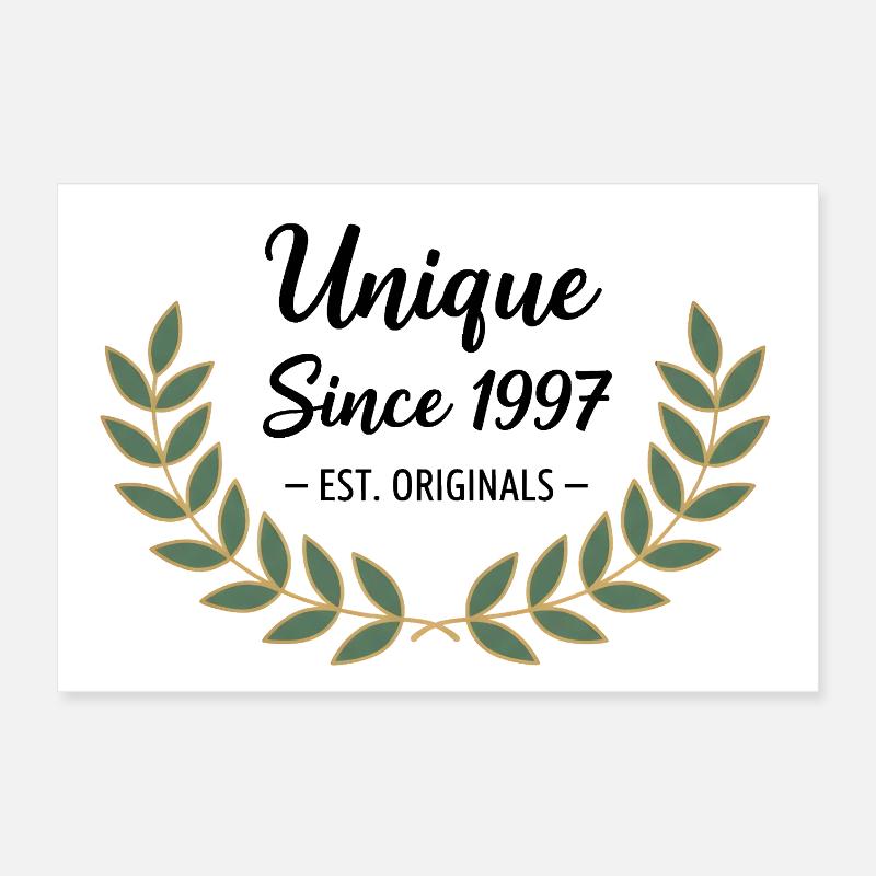 Unique Since 1997 – Klassisches Jahrgangsdesign - Poster 30x20 cm - Weiß