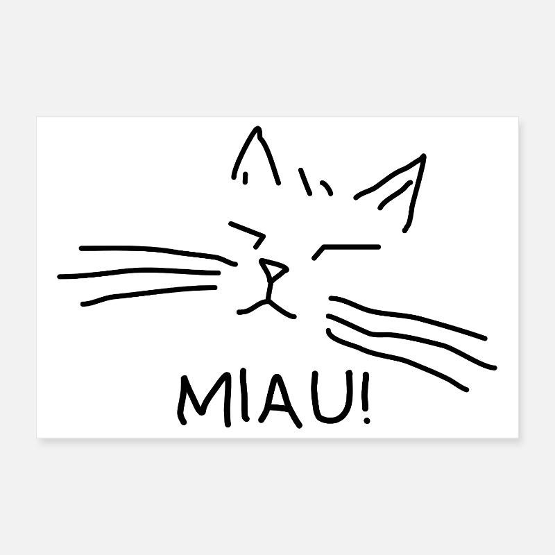 Propriétaire de chat Miaulement de chat Poster 30 x 20 cm