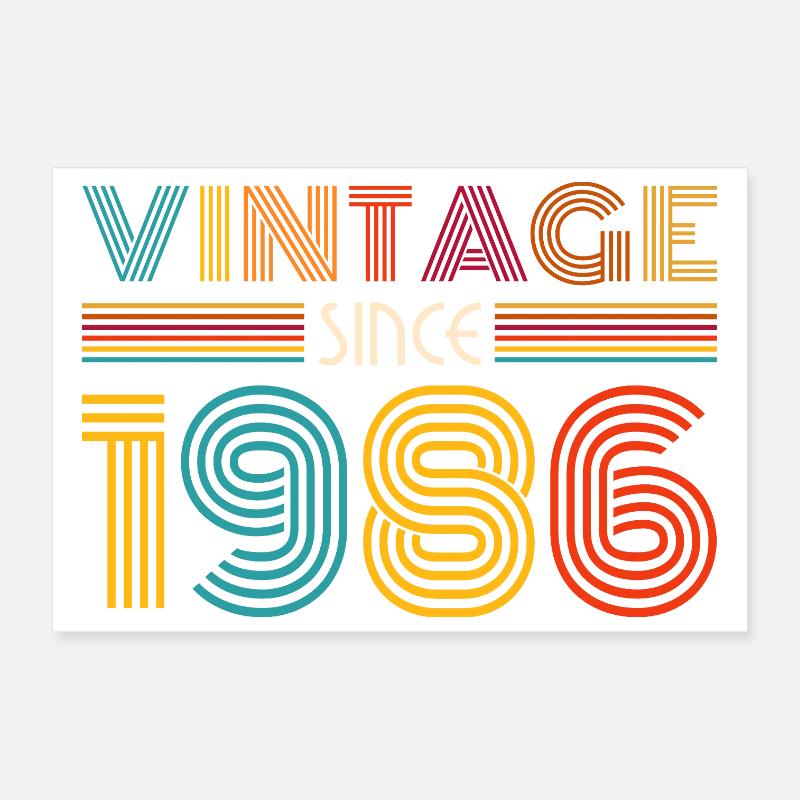 Rayures rétro 1986 Poster 30 x 20 cm
