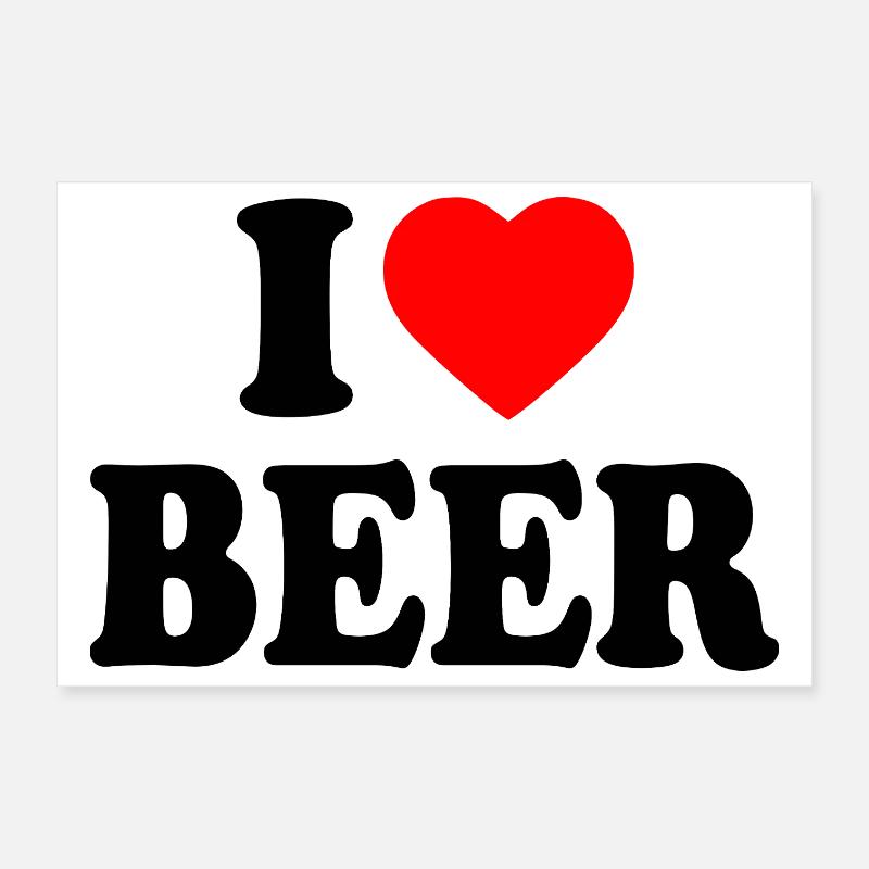 J’adore la bière Poster 30 x 20 cm