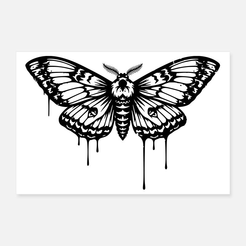 Tatouage de papillon de nuit Poster 30 x 20 cm
