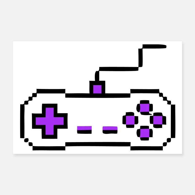 Joueur avec manette rétro Poster 30 x 20 cm