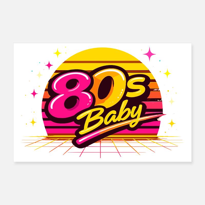 80s Retro Disco Poster 30x20 cm