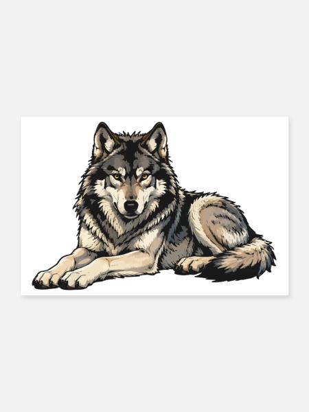 wolf-wildlife - Poster 30x20 cm - Weiß - Vorne