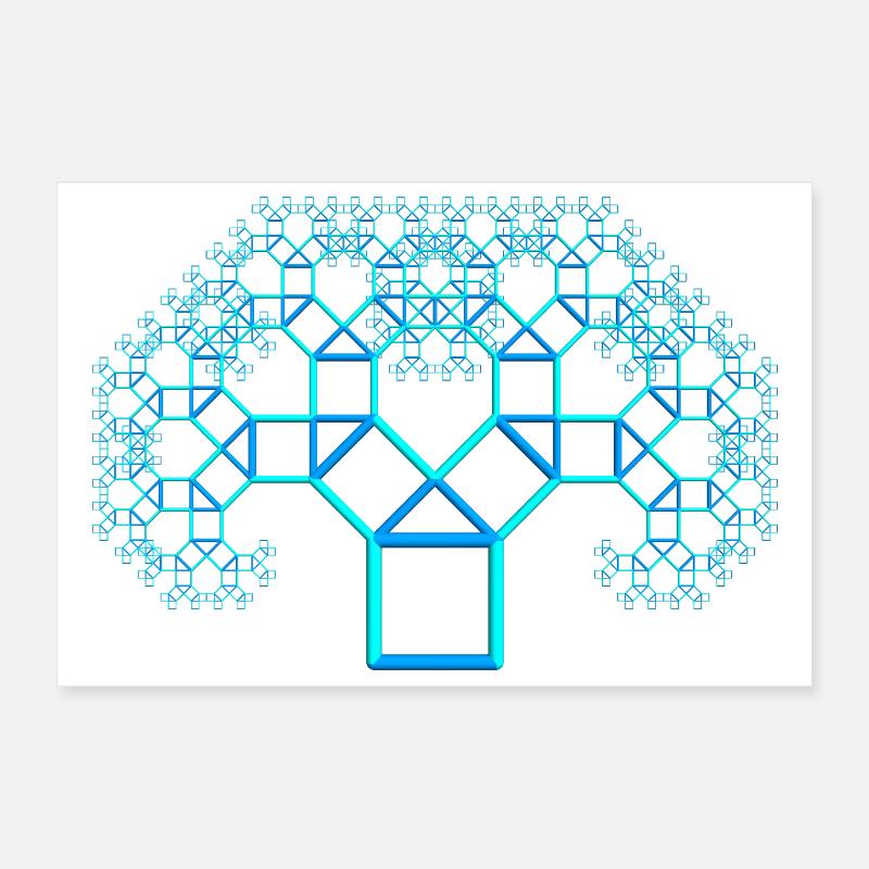 pythagoras tree Poster 12" x 8" (30x20 cm)