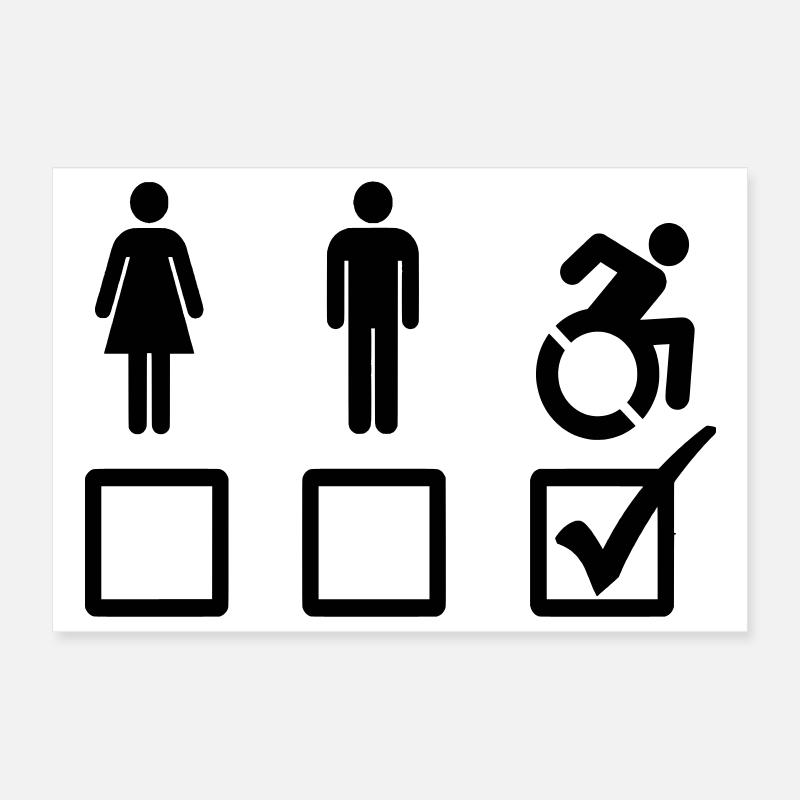Tous les utilisateurs de fauteuils roulants sont adaptés* - Poster 30 x 20 cm - blanc