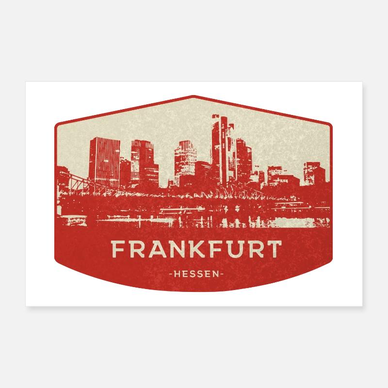 Badge rouge de la Skyline de Francfort Poster 30 x 20 cm