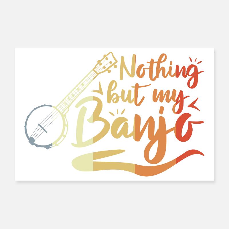 Funny banjo player saying Poster 12" x 8" (30x20 cm)
