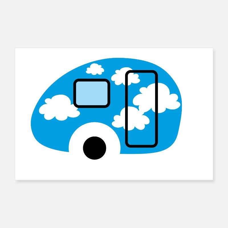 Caravane Caravane Clouds Camper Camping Retro Fan Poster 30 x 20 cm