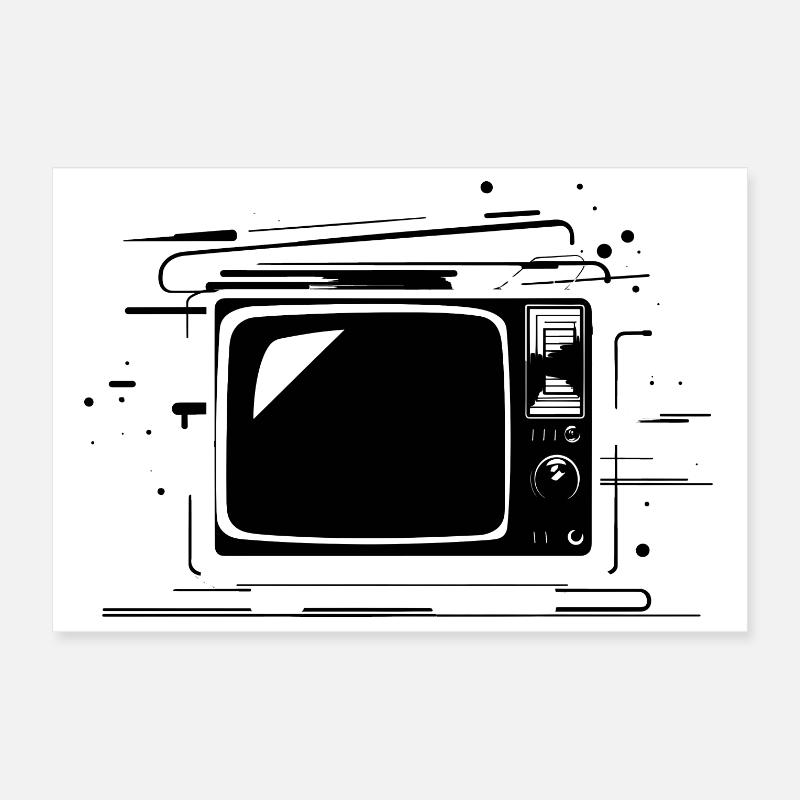 Téléviseur Oldtimer Poster 30 x 20 cm