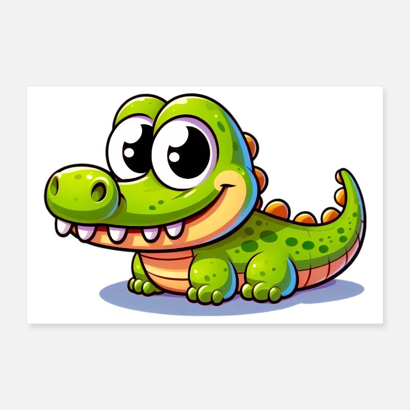 Alligator-Krokodil Poster 30x20 cm