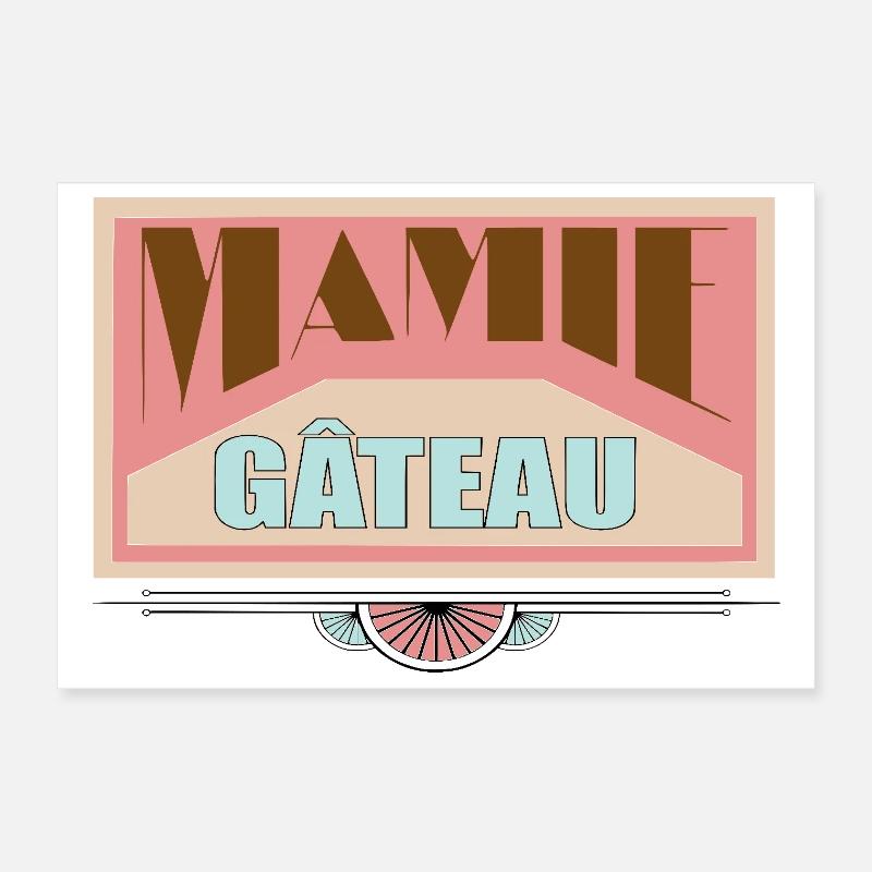 Mamie gâteau Poster 30 x 20 cm