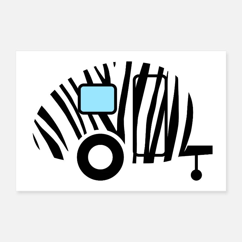 Caravan Caravan Zebra Pattern Holiday Camping Poster 12" x 8" (30x20 cm)
