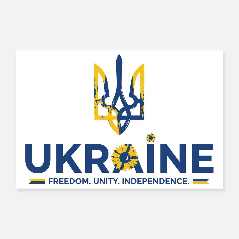 Trident Tournesol Drapeau de l’Ukraine Poster 30 x 20 cm