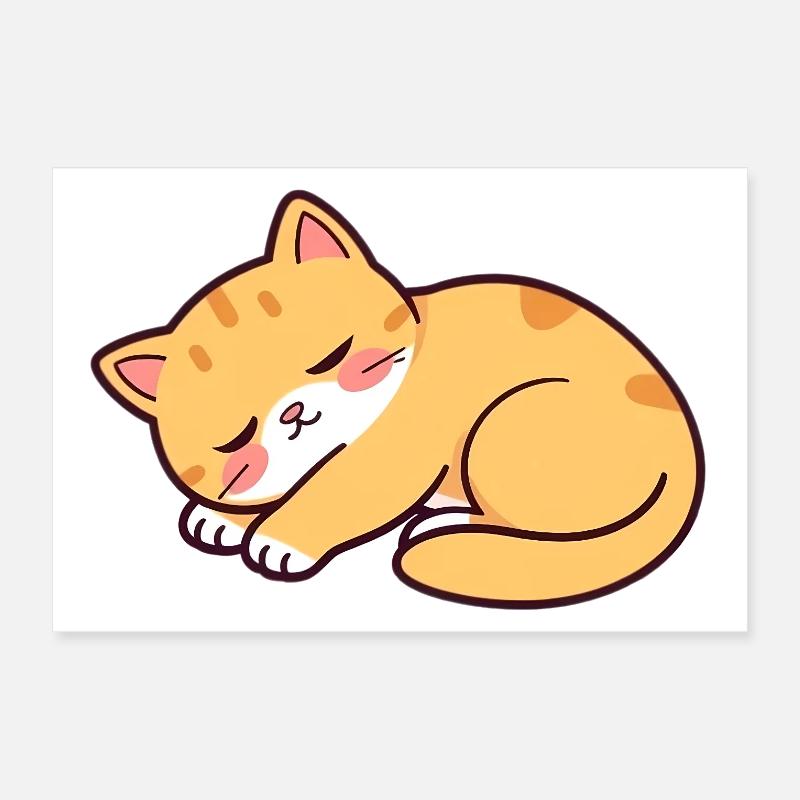 chat endormi Poster 30 x 20 cm