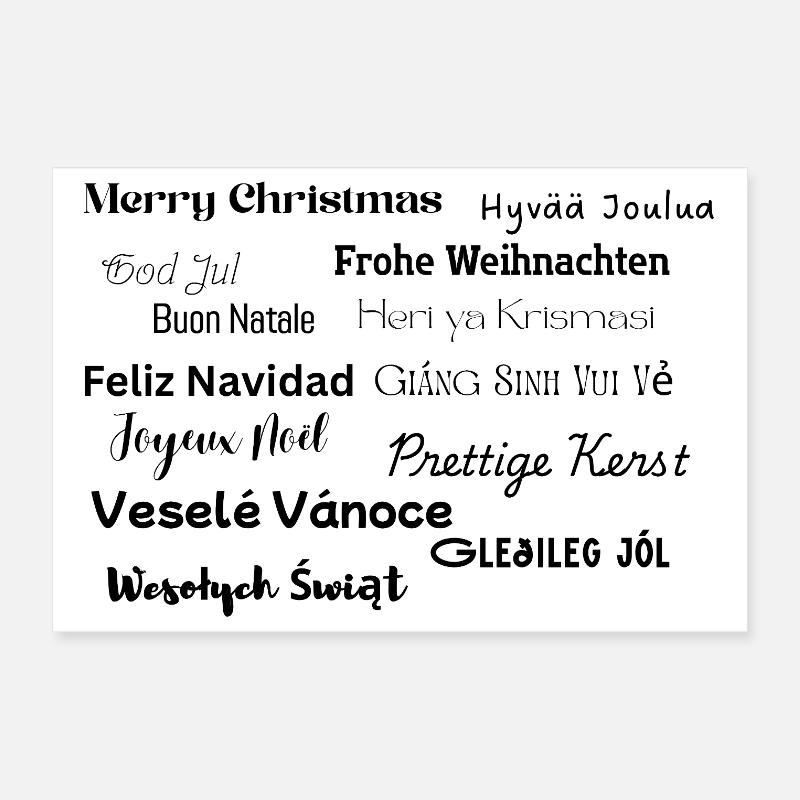 Merry Christmas Poster 12" x 8" (30x20 cm)